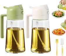 2-in-1 glass Oil Spray Bottle BBQ Cooking Olive Sprayer Dispenser 470ML