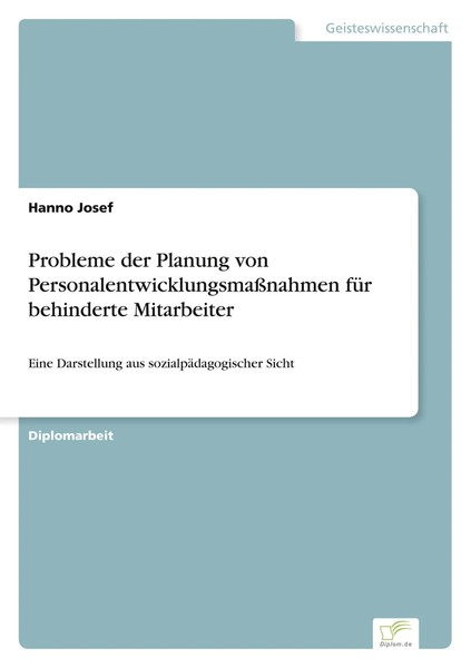 Hanno Josef | Probleme Der Planung Von PersonalentwicklungsmaßNahmen FüR...-image
