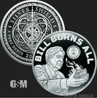 2024 Bill Burns All  Silver Shield 1 Troy oz .999 Silver Proof Round BOX & COA