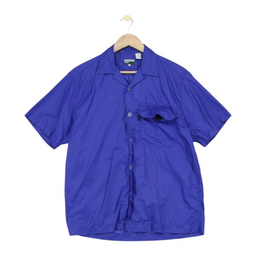Paul Smith, Vintage Paul Smith Nylon Hemd Herren Größe S Blau Reverskragen Kurzarm