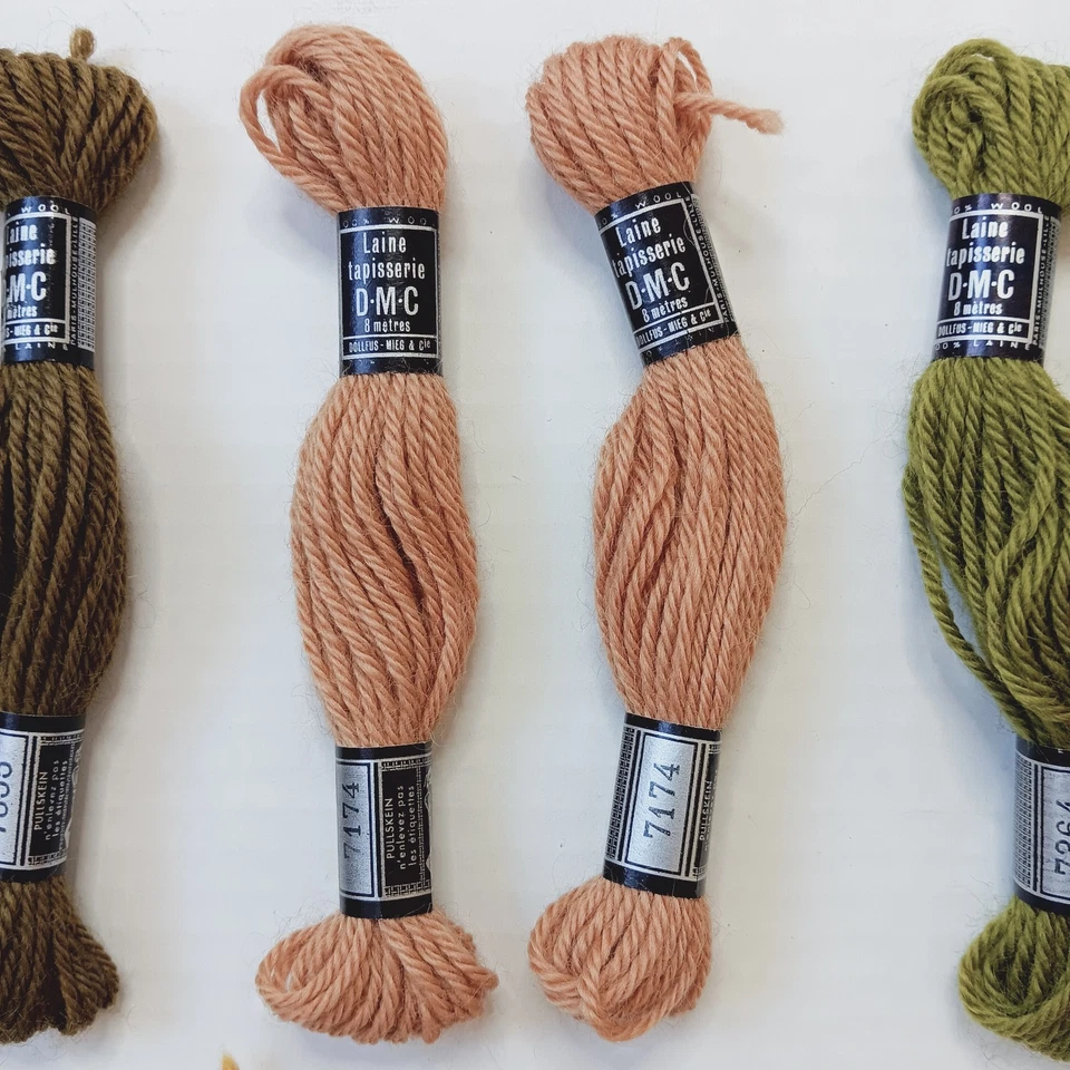 Lot of 11 Vintage DMC 100% Wool Tapestry Skeins - Image 3 of 4