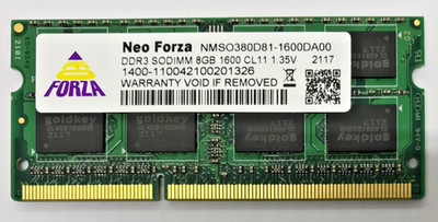 Neo Forza 8GB (1x 8GB) DDR3 SODIMM NMSO380D81-1600DA00 1600 MHz CL11 1.35V#R2600