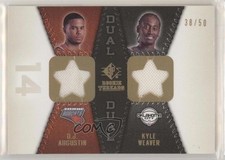 2008-09 SP Rookie Threads Dual Gold 38/50 DJ Augustin Kyle Weaver #RTD-AW nd3