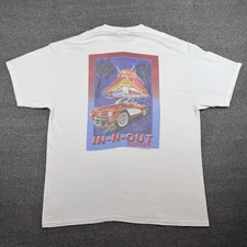Vintage In N Out Burger T-Shirt Men’s XL White California Fast Food Promo 90s