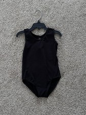 Girls Black Glitter Dance Leotard Size 5/6