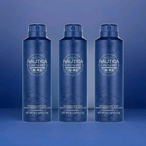 (3 Pack) Nautica Voyage N-83 Deodorant Body Spray 6oz Each – NEW & AUTHENTIC - product listing photo