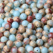 Sky Blue Jasper Beads 8mm Round Natural Stone 96pcs 2 Strands Jewelry Making