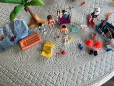 Playmobil Summer Scene Beach Palm Tree Ski Boat Figures Bikini Trolly Bag Diving