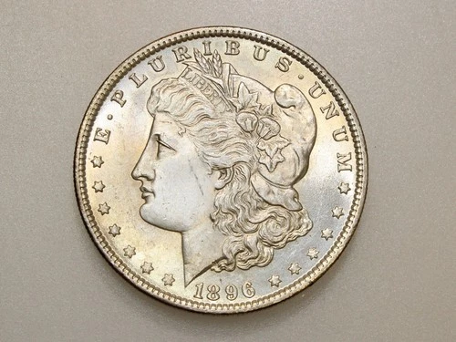 1896-P $1 MORGAN SILVER DOLLAR CH/GEM BU