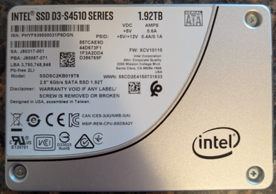Intel D3-S4510 Series SSDSC2KB019T8 1.92TB 2.5'' SATA 6Gb/s SSD