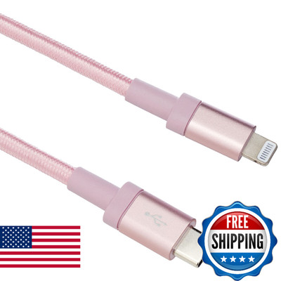 Retailer Basics Usb-C To Lightning Charger Cable Nylon Braided Cord Mfi Certifie
