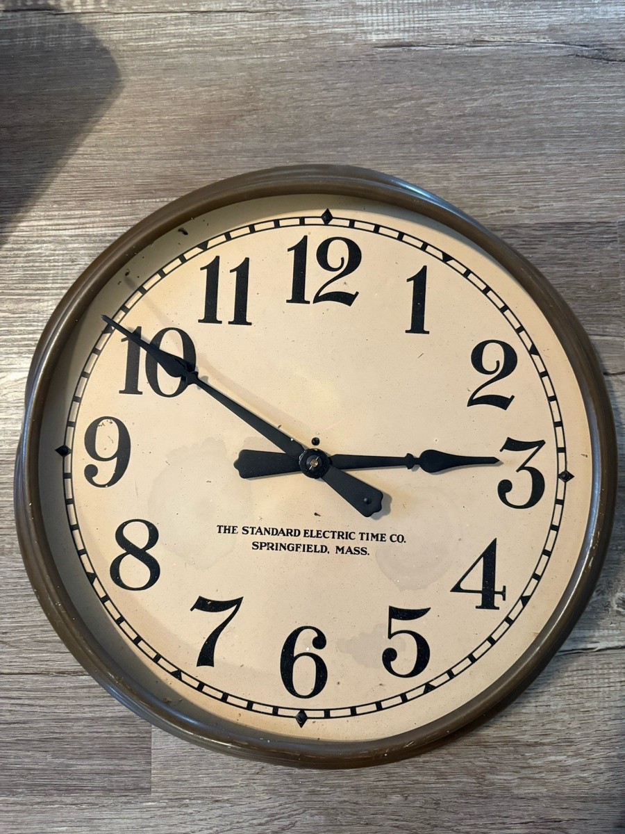 The Standard Electric Time Company Industrial Clock. Springfield