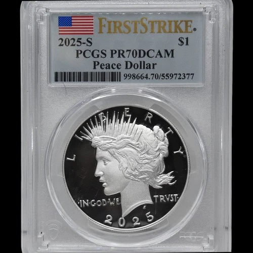 2025 S Peace Silver Dollar PCGS PR70DCAM #55972377