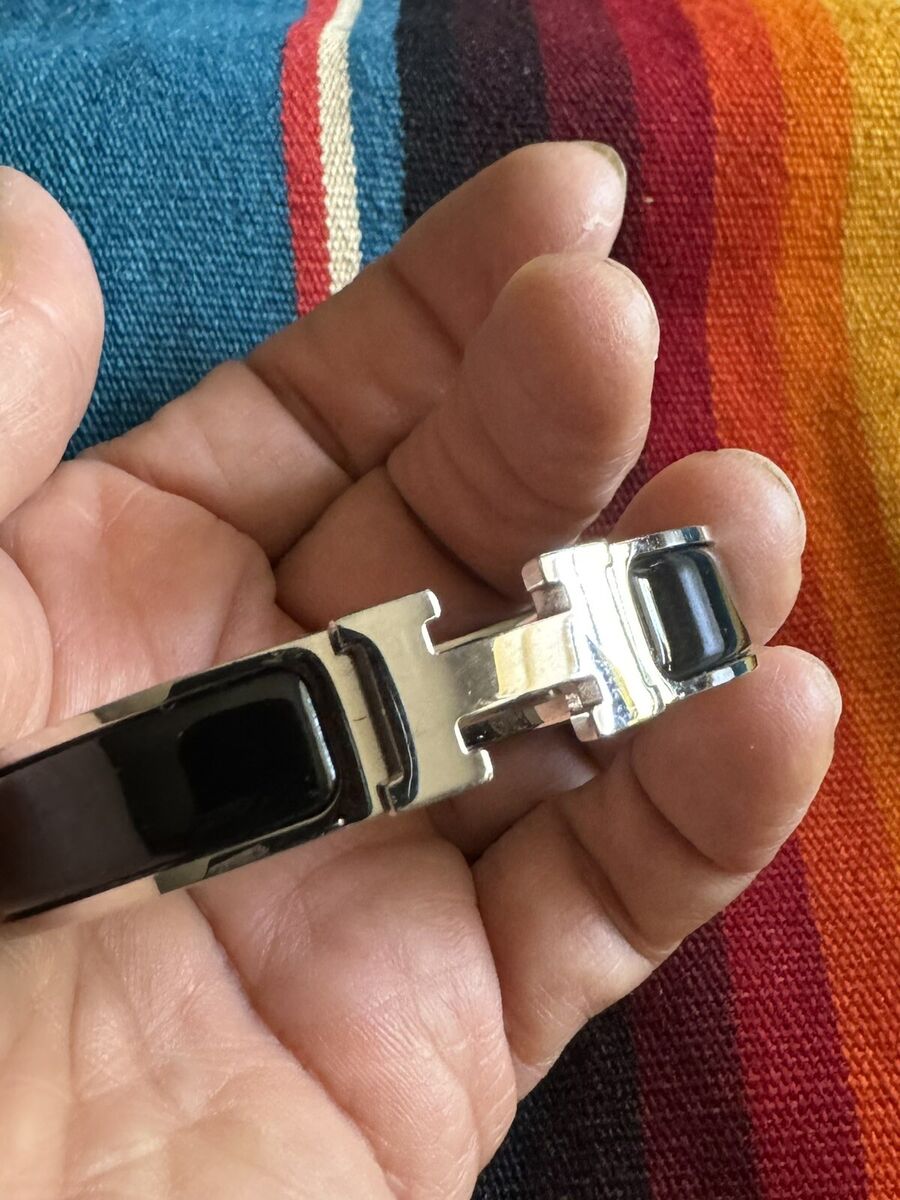 Vintage Hermes Clic Clac H GM Bracelet Black/Silver Vintage Hermes Clic Clac H GM Bracelet Black/Silver