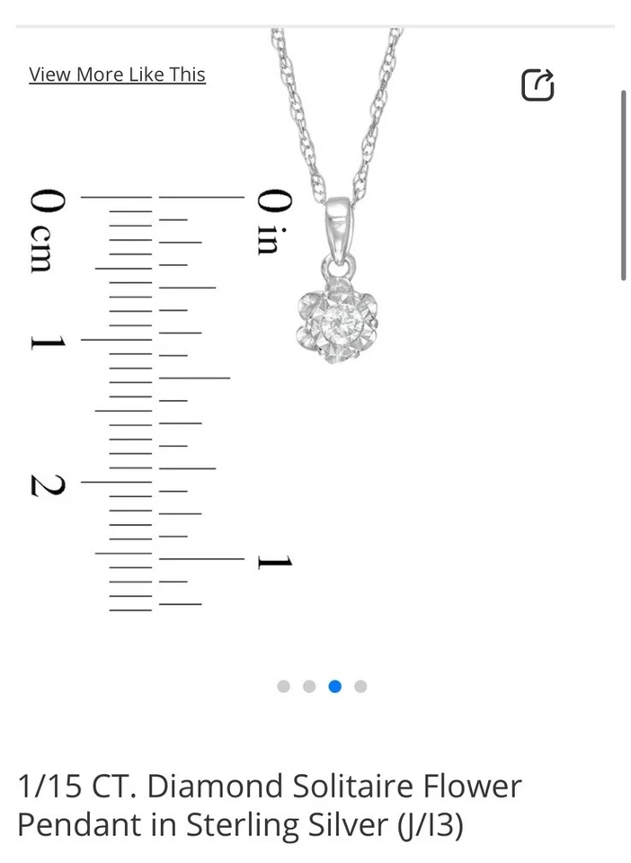 1/15 CT. T.W. Aretes y collar con flores de diamantes en plata de ley Foto 4 de 4