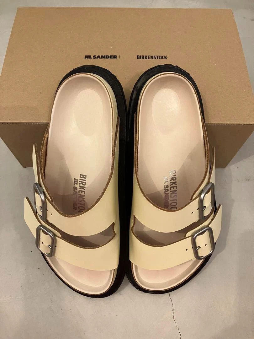 Jil Sander x Birkenstock Berlin Suede Sandals Arizona Cream White Size 42 27cm