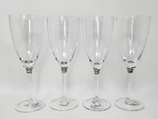 QUALIA Helix Platinum Goblet, Set of 4 Glasses, Crafted Of Mouth Blown Glass