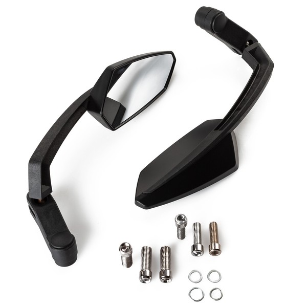 Paar Spiegel Motorrad RüCkspiegel Custom Scooter Schwarz DX + SX-image
