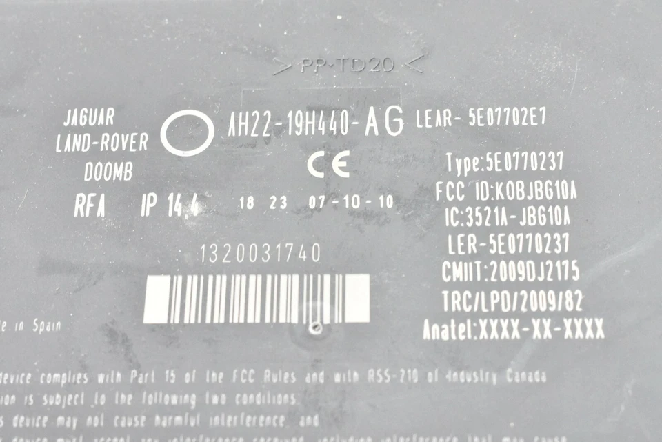 Jaguar XJ X351 2010-2018 bloqueo antirrobo módulo de control de entrada sin llave OEM Foto 4 de 4