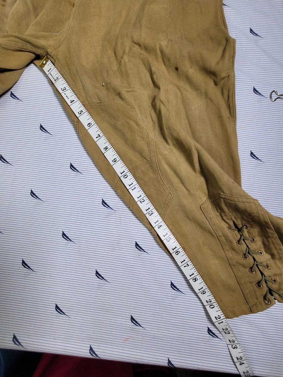 Pantalon D'équitation Vintage / Antique – Marron, Taille 30 – Style Militaria Première Guerre