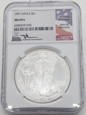 American Eagle MS 69 Graded 1991 Silver Bullion Coins for sale | eBay