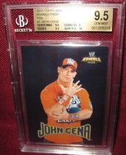 2010 TOPPS WWE RUMBLE PACK FOIL #1 JOHN CENA BGS 9.5 GEM MINT
