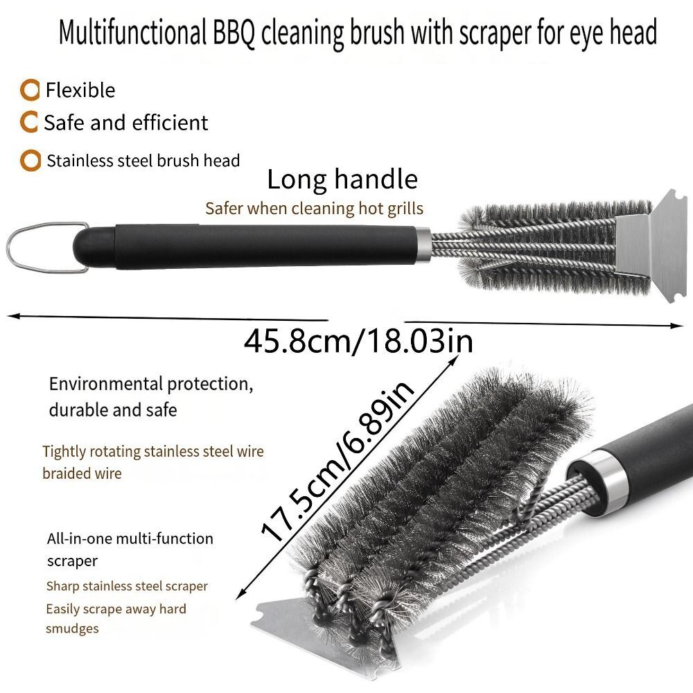 Stainless Steel Wire Bristle Grill Brush Bristle Free Safe Wire