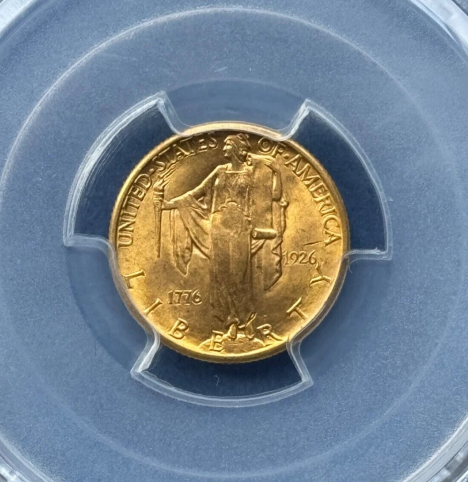 1926 2.50 gold sesquicentennial PCGS MS64 Shield - Image 3 of 4
