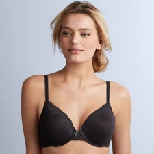 Maidenform Comfort Devotion Extra Coverage Lace Trim Bra 09404 Black Sz.34DD,42B