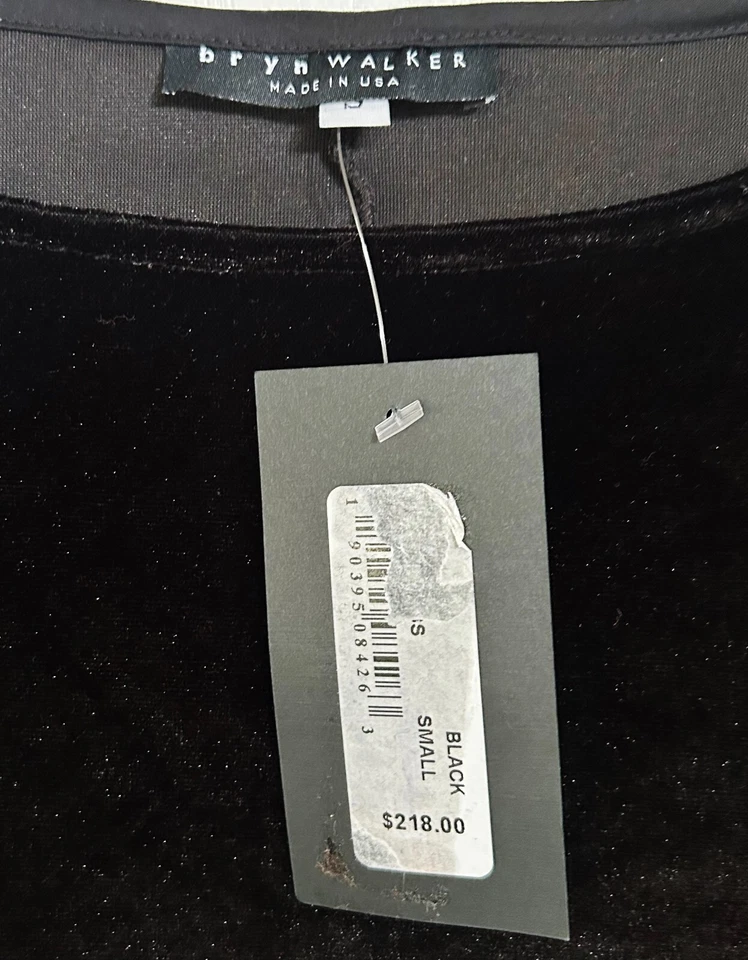 Vestido midi de terciopelo negro Bryn Walker $218 S nuevo con etiquetas Foto 3 de 4