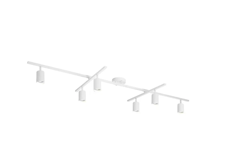 Waylon 6 Ft, Matte White Ceiling Hard Wired Track Lighting Kit with Center Swive - Imagem 3 de 4