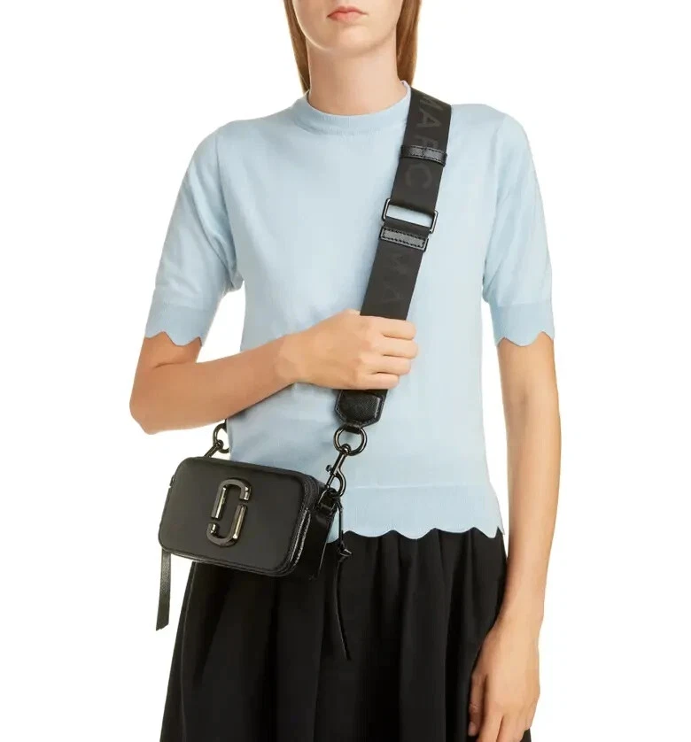 MARC JACOBS THE SNAPSHOT DTM CROSSBODY BAG BLACK 