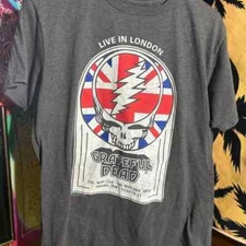 Grateful Dead London concert short sleeve classic dark heather shirt KV32492
