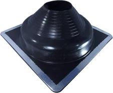 round BASE PIPE FLASHING BOOT: #8 (DFE108B) BLACK Square Base EPDM Flexible Pipe