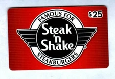 STEAK 'N SHAKE Logo on Red ( 2015 ) Gift Card ( $0 - NO VALUE )