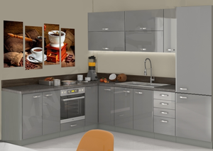 Cheap Kitchen Cabinets High Gloss Complete Set Modern 9units