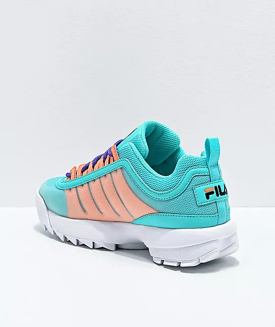NEW FILA Disruptor II Monomesh Turquoise Sneaker Multicolor eBay