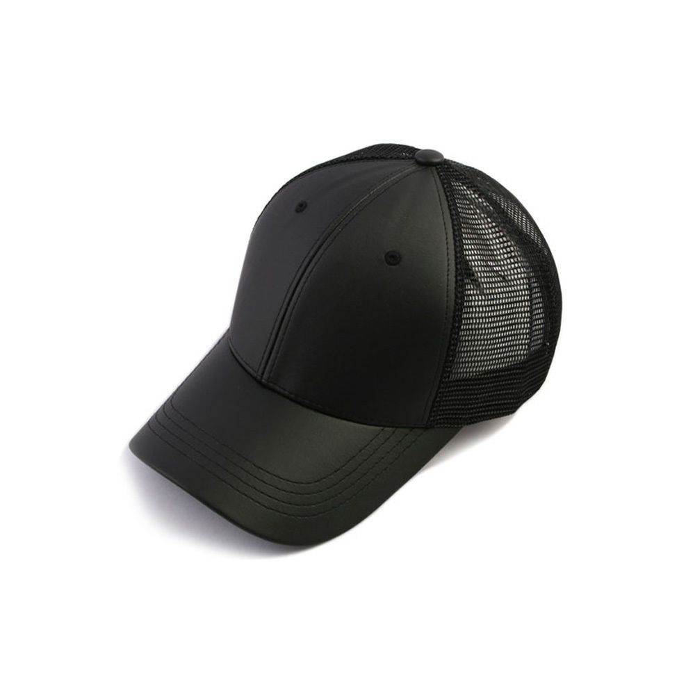 XL~2XL XXL 61~64Cm Unisex Mens Black Mesh Solid Color Baseball Cap