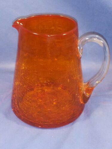 Vintage Blenko 4,5" Orange Crackle Glas Krug Amberina - Bild 2 von 5