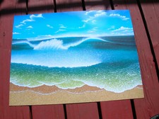 Davey Miller signed surfing surf surfer poster pipeline Hawaii print surfboard