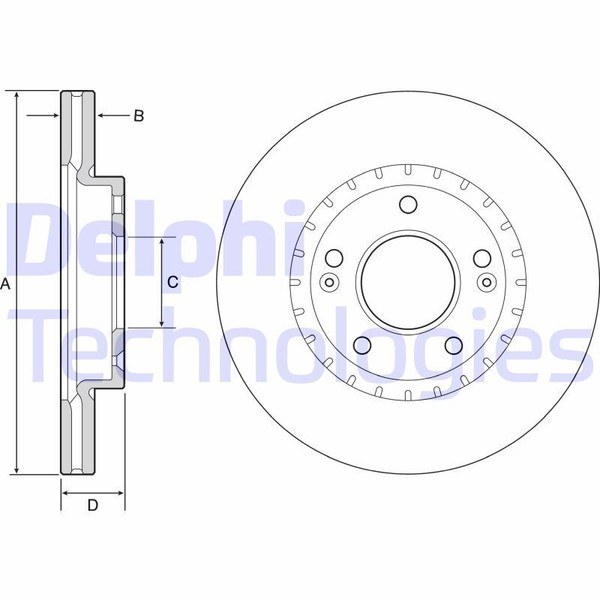 2X Delphi BG4565C Bremsscheibe FüR Hyundai KIA-image