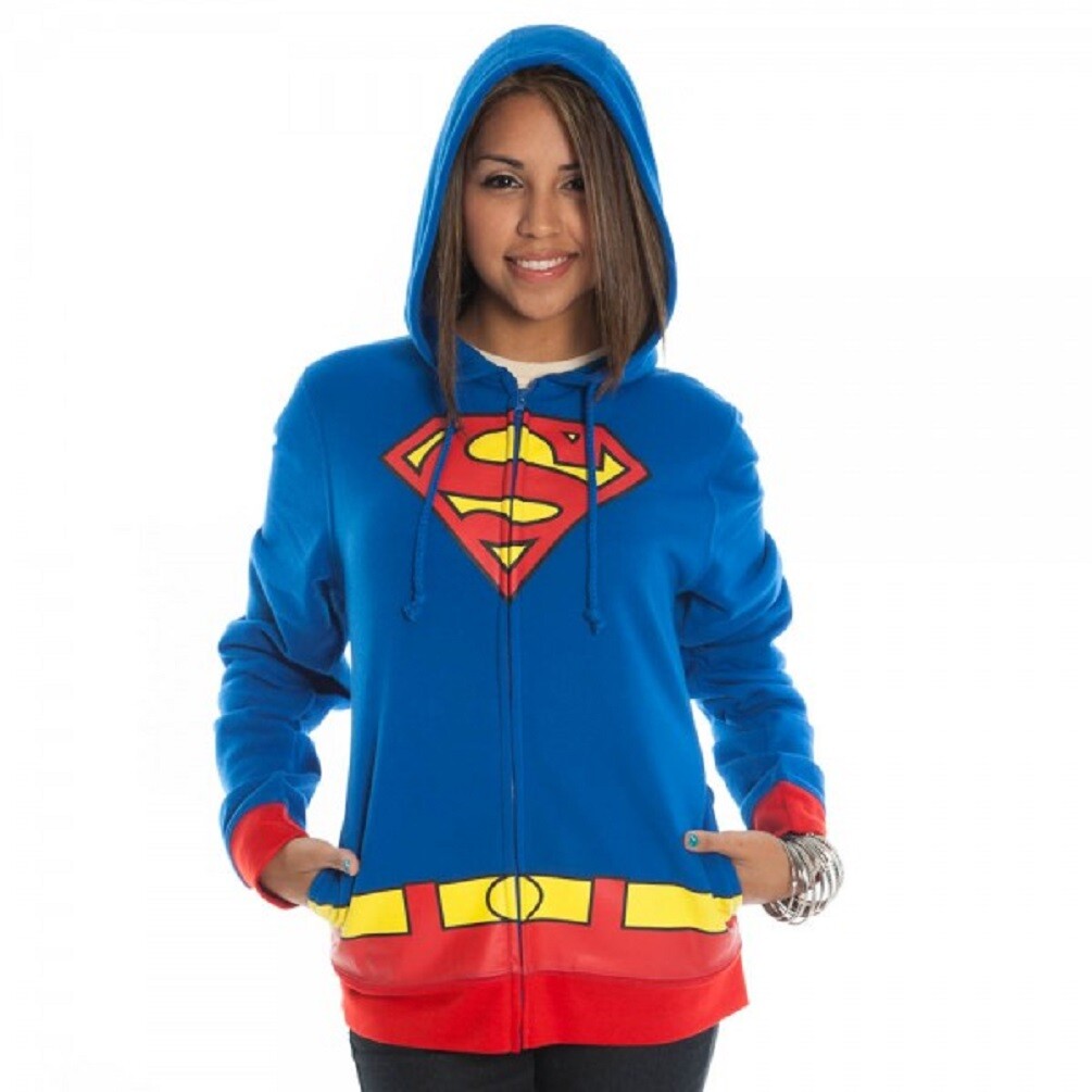 Supergirl Superman Juniors Women's Front Zip Hoodie & Socks 2 Piece Set NWT image 3