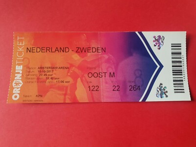 Used Ticket FIFA WC 2018 Quali Niederlande Netherlands vs Sweden Schweden 