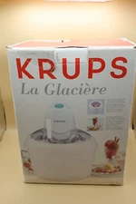 Krups La Glaciere Ice Cream & Sorbet Maker Model 358 White- New Open Box