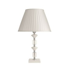 Classic Table Lamp With White Glass And Crystal Shade