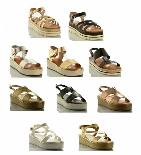 SCARPE DONNA SANDALI PLATEAU ZEPPA ALTA TACCO SABOT ZEPPE NERO ARGENTO  ESTIVE | eBay