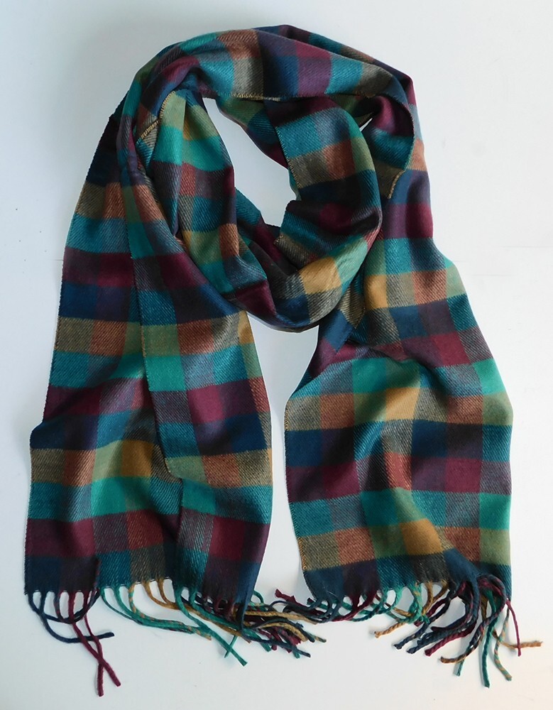 New Elegant Buffalo Plaid Winter Italy Design Super Soft Scarf Blue/Purple/Green