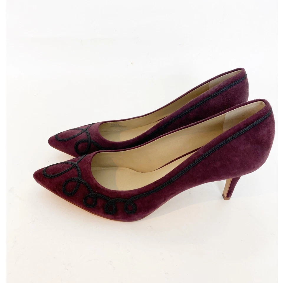 Tacones de gamuza borgoña Enzo Angiolini para mujer talla 9 M Foto 3 de 4