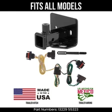 For 06-09 Mitsubishi Raider Trailer Hitch + 4Way Wiring Fits All Models Curt Tow