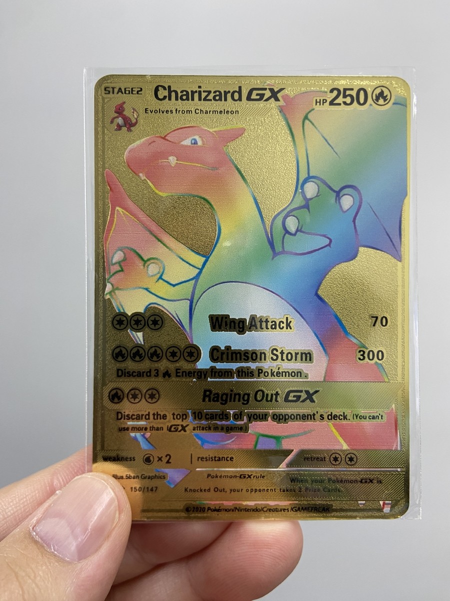Gold Metal Charizard GX Pokémon Card-Collectible Gift Display！ | eBay